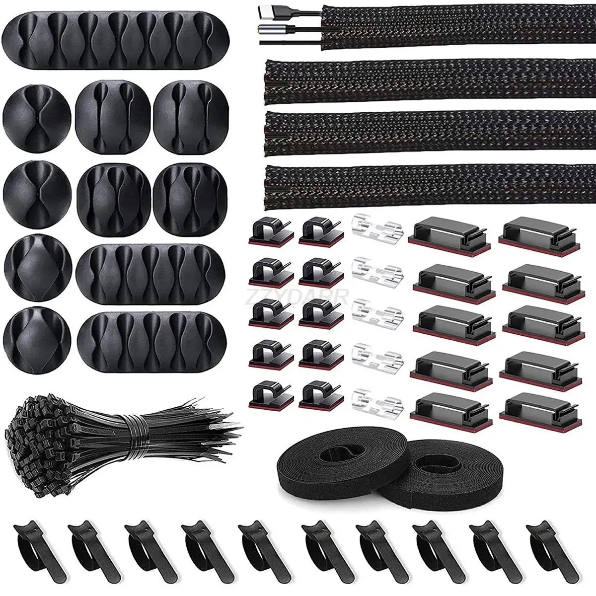 Cable Management Organizer Kit - 152 Pieces