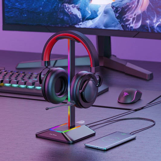 RGB Gaming Headphone Stand with USB Ports