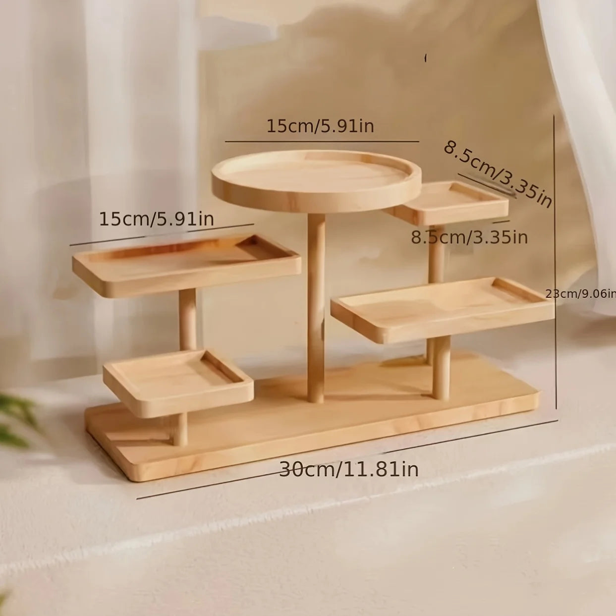 Multi-Layer Wooden Display Rack