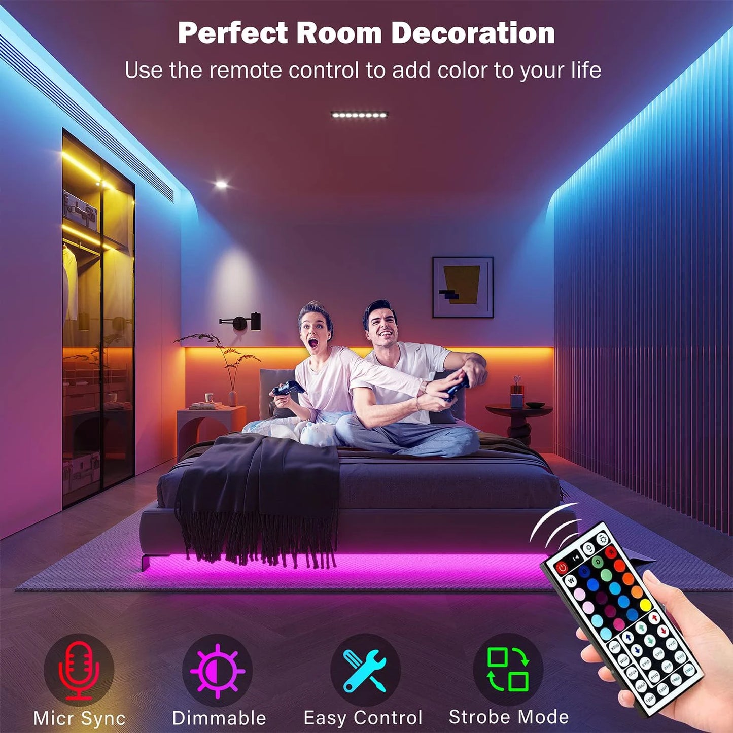 RGB LED Strip Lights - App Controlled