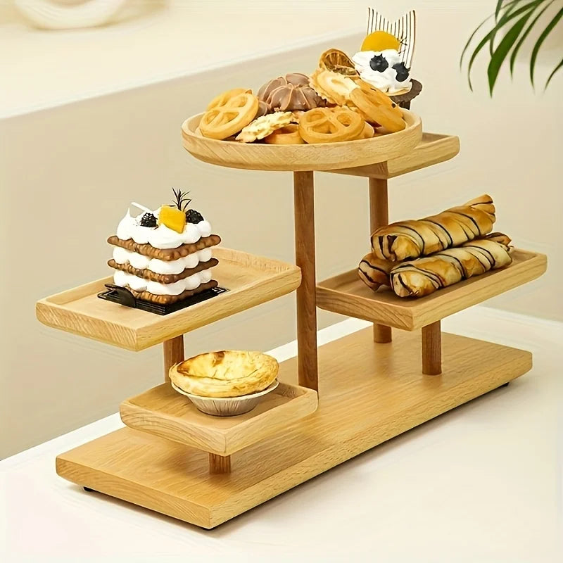 Multi-Layer Wooden Display Rack