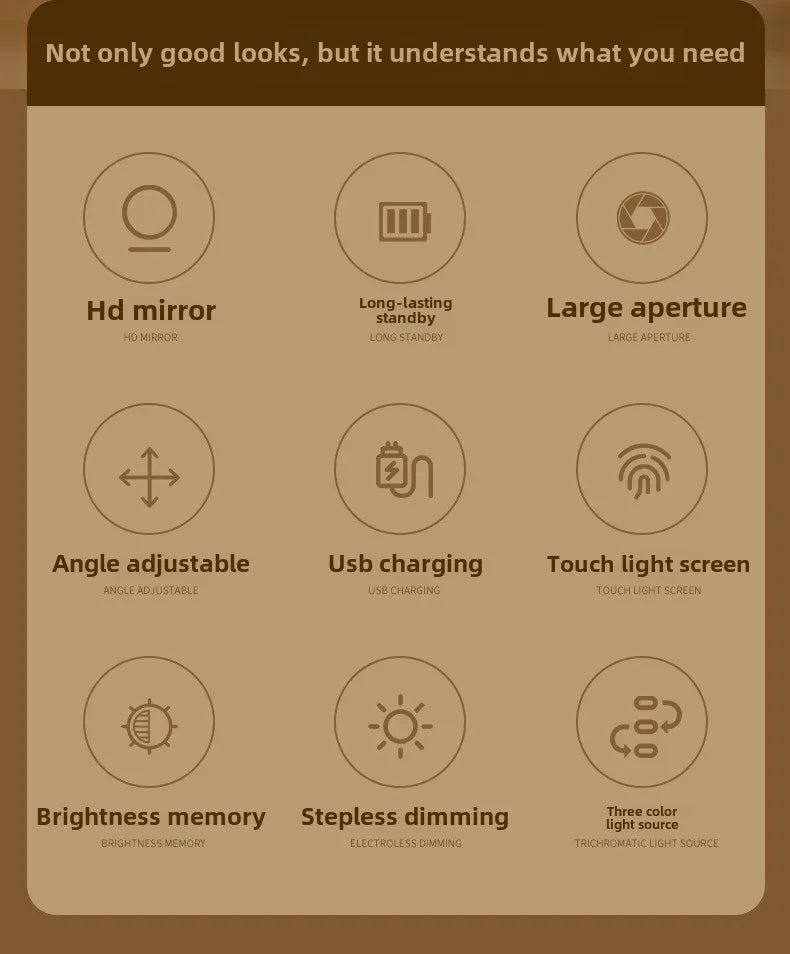 LED Vanity Mirror with Adjustable Lighting